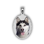 Petite Oval with Diamond Cut Edge Photo Pendant Picture Charm