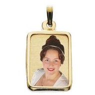 Petite Rectangle w/Bezel Frame Photo Pendant Picture Charm