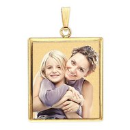 Square with Bezel Frame Photo Pendant Picture Charm