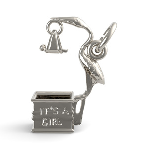 Its a Girl Stork Charm