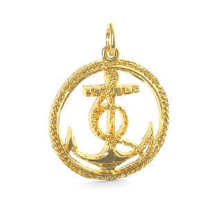 Ships Anchor in Rope Circle Charm