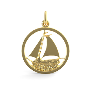 Sail Boat In Ring Charm
