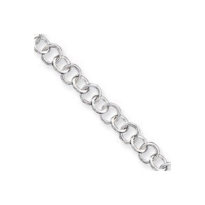 Sterling Silver Solid Polished Fancy Link Anklet