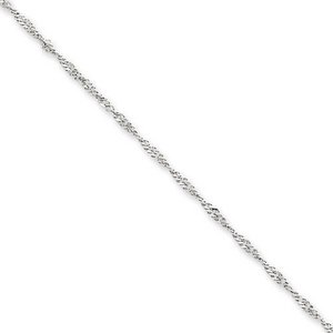 14k White Gold 1 65mm Solid Polished Singapore Chain