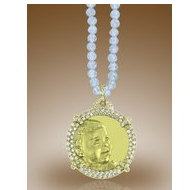 Round Shaped Framed Pendant w/ 1 CT. In Diamonds