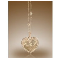 Heart Shaped Framed Pendant w/ Diamonds