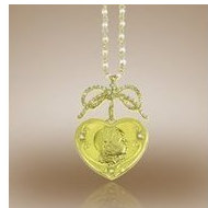 Heart Shaped Framed Pendant w/ Diamonds