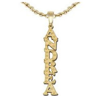 Block Vertical Name Plate w/ Star Accents