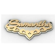 Script Style Cross "Double" Two Tone Name Plate