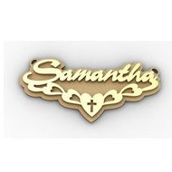 Script Style Cross "Double" Name Plate