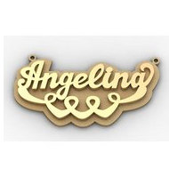 Script Style Heart "Double" Name Plate