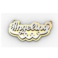 Script Style Heart "Double" Two Tone Name Plate