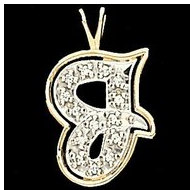 Initial "J" Two Tone in 14K White & Yellow Gold