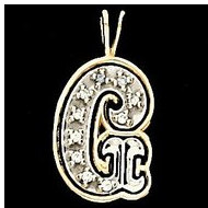 Initial "G" Two Tone in 14K White & Yellow Gold