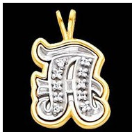 Initial "A" Two Tone in 14K White & Yellow Gold