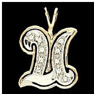 Initial "U" Two Tone in 14K White & Yellow Gold