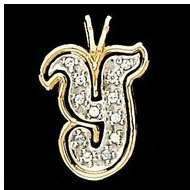 Initial "Y" Two Tone in 14K White & Yellow Gold