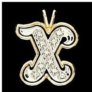 Initial "X" Two Tone in 14K White & Yellow Gold