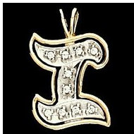 Initial "I" Two Tone in 14K White & Yellow Gold