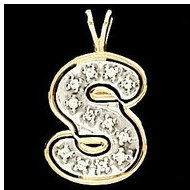 Initial "S" Two Tone in 14K White & Yellow Gold