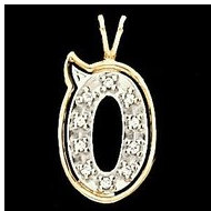 Initial "O" Two Tone in 14K White & Yellow Gold