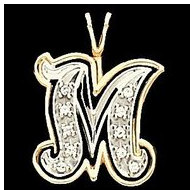 Initial "M" Two Tone in 14K White & Yellow Gold