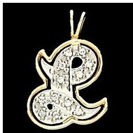 Initial "L" Two Tone in 14K White & Yellow Gold