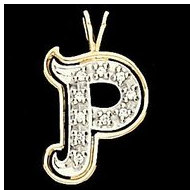 Initial "P" Two Tone in 14K White & Yellow Gold