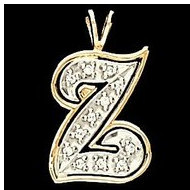 Initial "Z" Two Tone in 14K White & Yellow Gold