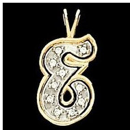 Initial "E" Two Tone in 14K White & Yellow Gold