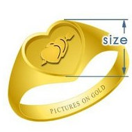 Heart Embossed Signet Ring