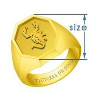 Octagonal Embossed Signet Ring