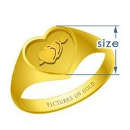 Heart Embossed Signet Ring