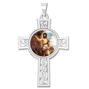 Saint John the Baptist Cross Religious Medal   Color EXCLUSIVE 