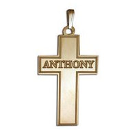 Personalized Cross with "Block Name" Etched