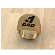 #1 Dad Round Signet Ring