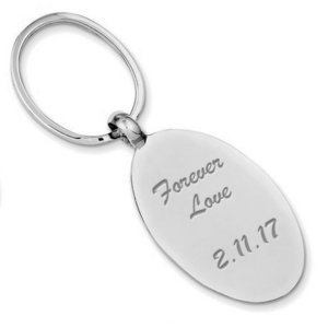 Engravable Sterling Silver Keychain