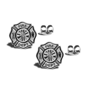 Fire Fighter Maltese Earrings