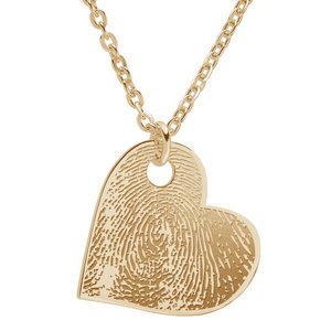 Custom Fingerprint Sideways Heart Charm or Pendant