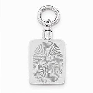 Sterling Silver Custom Fingerprint Rectangle Cremation or Ash Filler