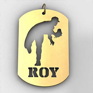 Personalized Baseball Pitcher Sports Dog Tag Cut Out Necklace