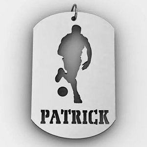 Personalized Basketball Sports Dog Tag Cut Out Necklace