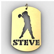 Personalized Football Quarterback Name Dog Tag Cut-Out Pendant