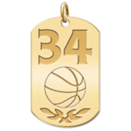 Personalized Basketball Number Dog Tag Pendant