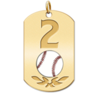 Personalized Baseball Number Dog Tag Color Pendant