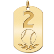 Personalized Baseball Number Dog Tag Pendant