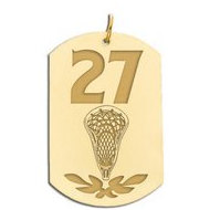 Personalized Lacrosse Number Dog Tag Pendant