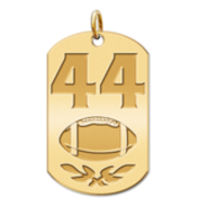 Personalized Football Number Dog Tag Pendant