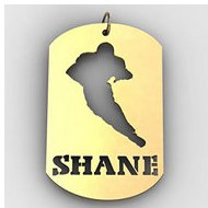 Personalized Football Name Dog Tag Cut-Out Pendant