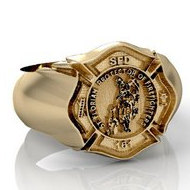 Saint Florian Personalized Fire Badge Ring